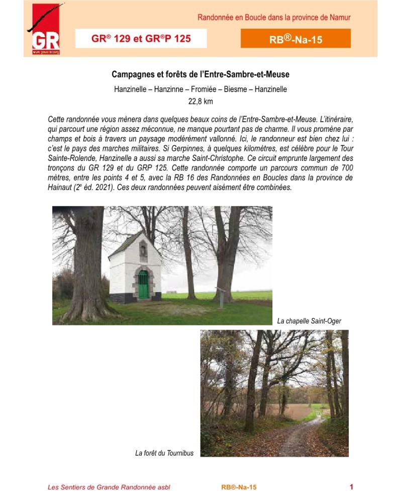 Campagnes et forêts de l’Entre-Sambre-et-Meuse - (RB Namur - Tome 1)