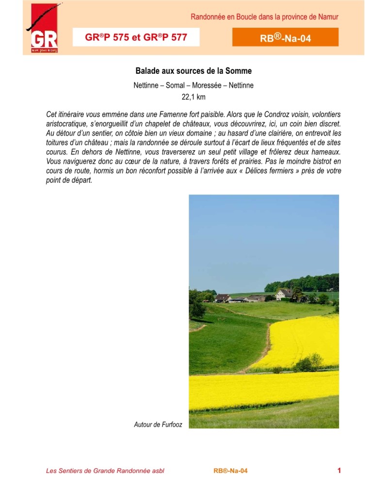 Balade aux sources de la Somme - (RB Namur - Tome 1)